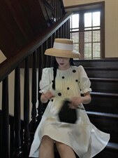 白色泡泡袖公主裙，其它，喜午