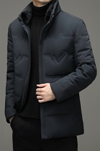 中年棉服男2023冬季中年男棉衣夹克中年爸爸装纯色外套YL715-P370图片