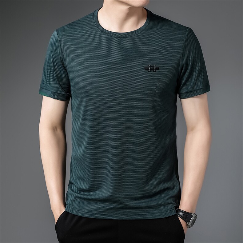 夏季新款中年男士短袖t恤薄款男装时尚休闲修身打底衫上衣服体恤,男装T恤,电商B212（原钱塘6029）