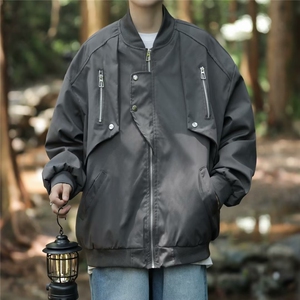 夹克外套男女高街春季新款复古宽松百搭设计潮牌棒球服JK95 P68图片