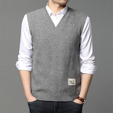 秋冬男装休闲背心马甲中年爸爸装无袖毛衣针织衫毛织HPN986-P65，男装背心/马甲，电商B212（原钱塘6029）