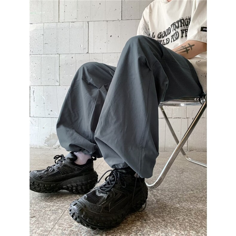 速干降落伞兵裤男秋宽松直筒工装裤cityboy束脚休闲裤子K4247-P35图片