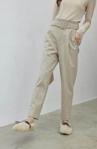 冬季新款气质显瘦腰头设计感遮肉呢绒厚实，女装，拉嘉图