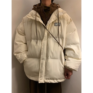 假两件连帽棉衣男 加厚美式复古面包服外套V8023/P88图片