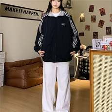 美式复古棒球服外套春秋款时尚小众宽松百搭双面穿薄款情侣款夹克，男装夹克，星座516A
