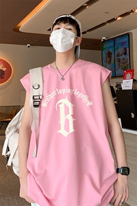 港风直播抖音得物品质纯棉250克重磅男无袖背心T恤T542P28控39图片
