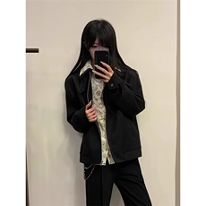 花里假两件夹克翻领拉链5拼接cleanfit短款翻领外套WLAK144-P7，男装夹克，星座1008