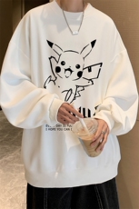 华夫格卫衣圆领卫衣男大码长袖t恤男外套HW76078-P30加绒款-P40，男装卫衣，电商A040
