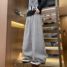 8XL-M大码美式复古斜条纹裤子加绒雪尼尔慵懒加绒休闲裤KZ1940P68，男装休闲裤，电商B238