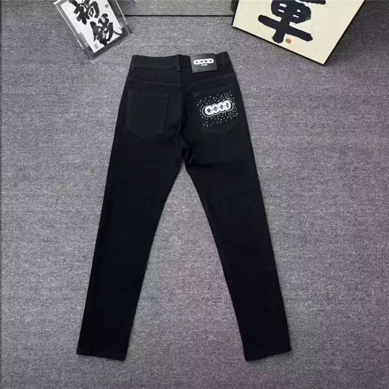 秋冬季欧美潮牌刺绣牛仔裤男网红同款直筒休闲百搭小脚学生长裤子,男装牛仔裤,四季星座505