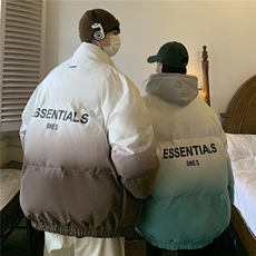 港风情侣渐变色情侣装男装棉衣宽松棉服冬装加厚外套G1036P128，男装棉衣，电商A339