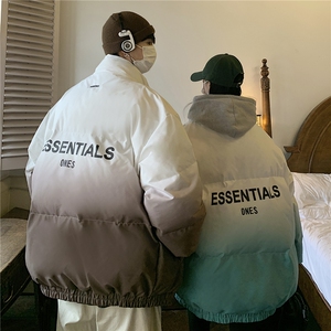 港风情侣 渐变色情侣装男装棉衣宽松棉服冬装加厚外套G1036 P128图片