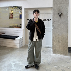 C316HXD10P98春装新款设计感纯色夹克黑色短款外套，男装夹克，电商C316