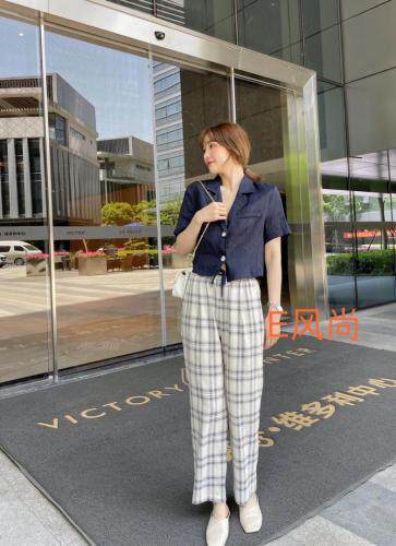 亚麻开扣小西装，女装西装，E·风尚