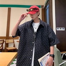 C0062-P40夏季新款满印潮流翻领短袖衬衫，男装T恤，星座109