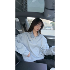 秋冬男士美式半拉链立领运动卫衣男女潮牌秋季情侣外套Polo衫p55，男装Polo衫，电商B319