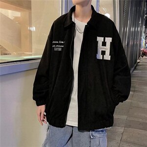 美式设计感翻领工装夹克欧美hiphop炸街外套高级范男 W3724-P58图片