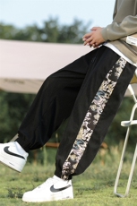 2025秋季新中式风灯芯绒拼接休闲裤男大码束脚长裤WK17-P50，男装休闲裤，星座219