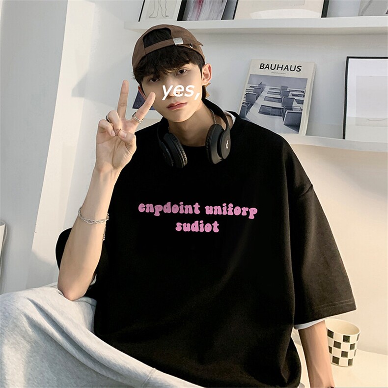 抖音得物二开现货供应220克夏装重磅美式高街宽松短袖t恤MT57,男装T恤,电商A486-1