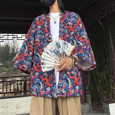 24夏季大码新中式防晒服道袍男女开衫道袍披风汉服潮F20/P40，男装防晒衣，电商A221A