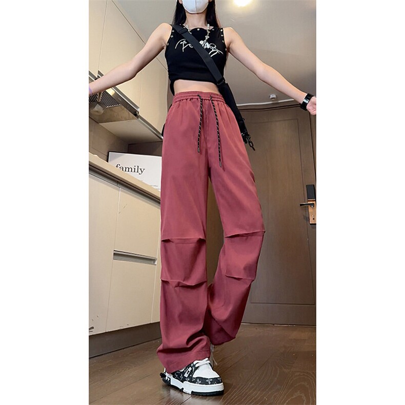 特批2025港风女模宽松时尚速干伞兵休闲裤K202P25控48,男装休闲裤,电商A247