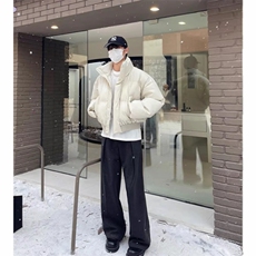 网图冬季哑光PU皮棉服加厚保暖棉衣D8808-特P65，男装棉衣，星座1213