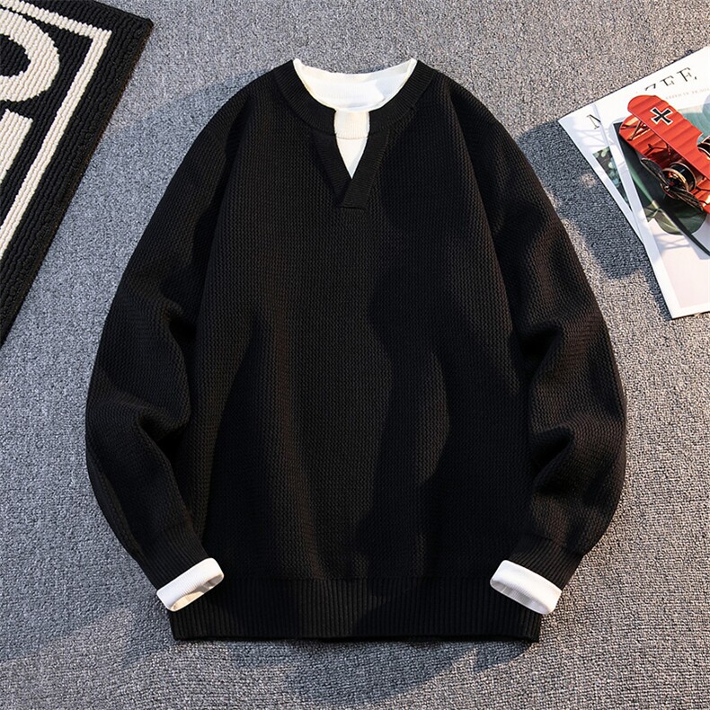 8800-P502025年秋冬新款圆领毛衣男时尚长袖针织衫，男装针织衫/毛衣，电商A113