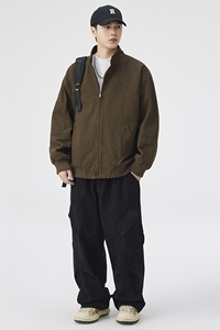 美式cleanfit教练飞行夹克男款秋季高级感廓形短款外套立领棒球服图片