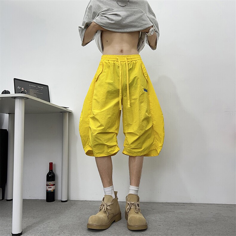 夏季新款刺绣速干短裤潮流宽松户外运动休闲七分裤,男装牛仔裤,星座410-7