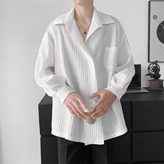 衬衫长袖男ins潮牌设计感小众衬衣痞帅港风外套帅气上衣CS768-P35，男装衬衫，星座1008-1