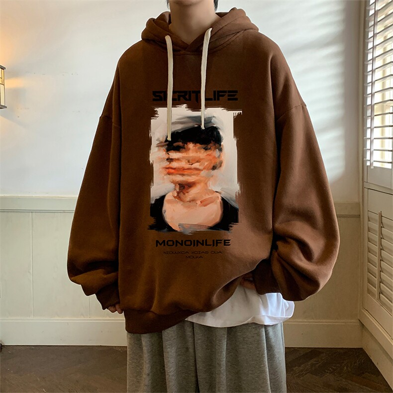 纯棉连帽卫衣男大码运动帽衫2024秋冬外套WY2213-P35加绒款-P40,男装卫衣,电商A040