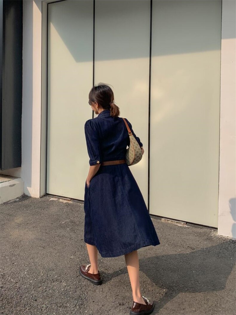 牛仔连衣裙，女装连衣裙，肆尔