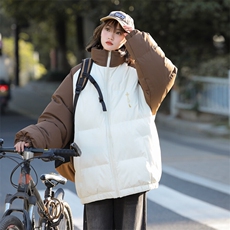 米杏拼接咖袖