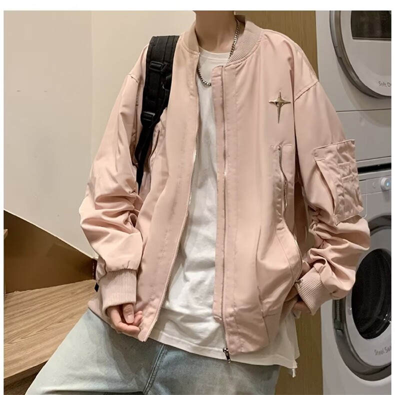 高级感工装棒球服外套男春秋季新款拉链多口袋夹克上衣1176-P65,男装夹克,星座910-5
