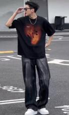 XZ809A/BBBT52/P20/控38重磅印花美式复古圆领T恤，男装T恤，星座809A(原222-1)