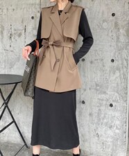 【现货】马甲两件套连衣裙，女装马夹，芷炫