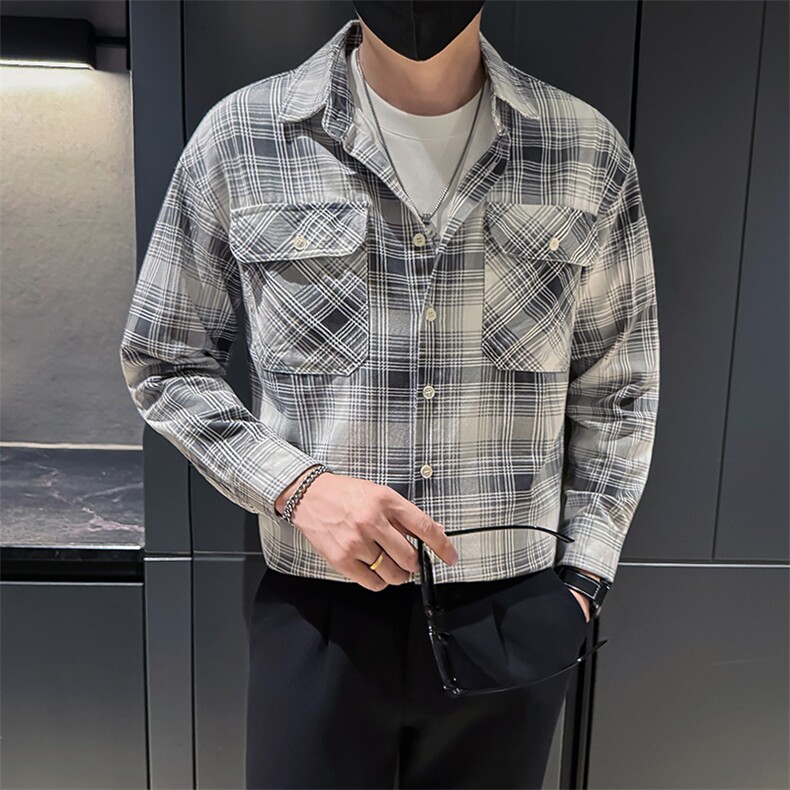 新款社会小伙秋冬男加厚寸衫型夹克男店主棉外套JK540-P68 控98图片
