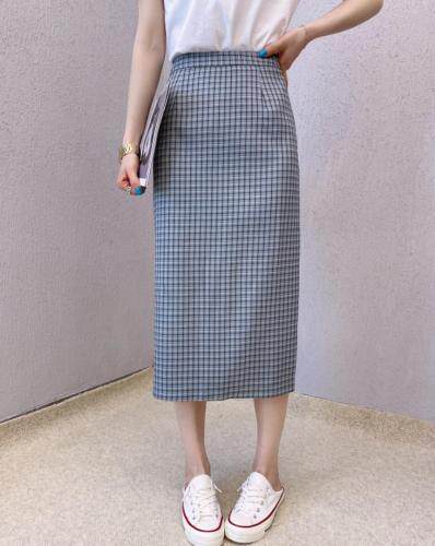 春款格子半身裙，女装半身裙，变色鸟(4F)