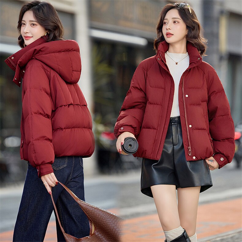 现货新标90%白鸭绒2025年冬季帽子可拆羽绒服外套，女装羽绒服，布依丽人