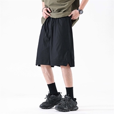 松紧抽绳纯色休闲裤男款夏季宽松修身显瘦阔腿短裤潮320#-P52，男装休闲裤，电商A178-1
