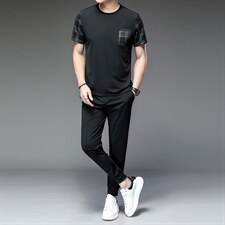 夏天男士休闲套装男夏季运动套装男衣服运动服套装男装短袖套装，男装休闲套装，电商B212（原钱塘6029）