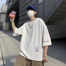 七分袖t恤男夏季薄款短袖港风潮牌宽松休闲大码帅气半袖上衣体恤，男装T恤，星座1210-1