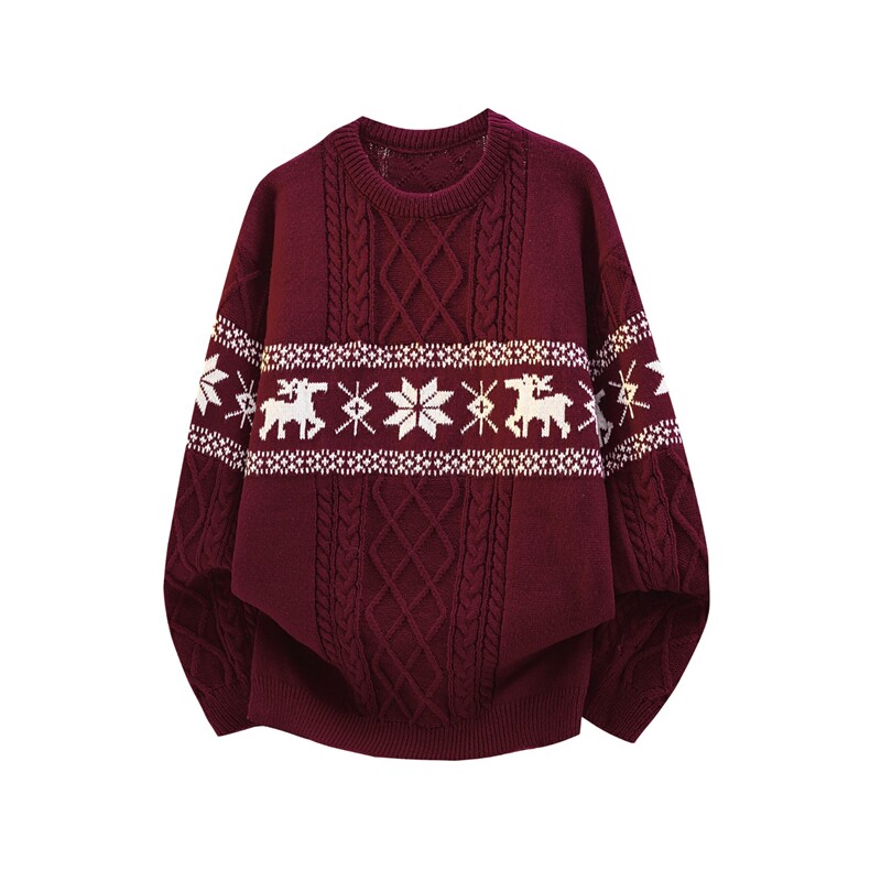 费尔岛圣诞套头毛衣男女秋冬覆古北欧风慵懒冬季内搭针织衫上衣潮,男装针织衫/毛衣,星座302B