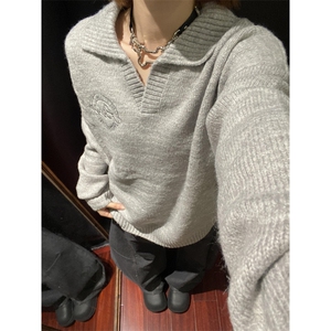 【有货】M5301CC-特P58 V领针织衫男高级感翻领毛衣外套图片