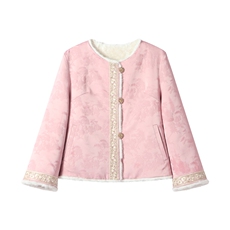 现货~2025年冬季双面穿皮毛一体guo风镶砖提花侧插口袋加厚外套，女装羊羔毛/颗粒绒，新依时派