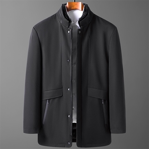 男士羽绒服爸爸装舒适时尚外套保暖商务休闲男装纯色HA02-P320图片