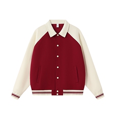 重磅420克boxy短款开衫翻领卫衣外套棒球服撞色外套男D9898-P68，女装短外套，星座610B-1