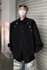男装衬衫24春季金属设计感男休闲长袖衬衣衫XZ514-2-202416-P78，男装衬衫，星座514-2(原B239)
