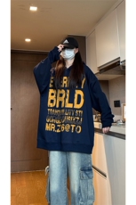 现货已做版权美式复古斑驳字母连帽重磅卫衣男女WY23-P50控78，男装卫衣，星座205-5