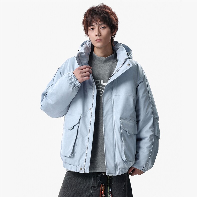新款冬季大码羽绒棉服棉袄连帽工装韩版宽松外套A436-2533-P98,男装棉衣,电商A436